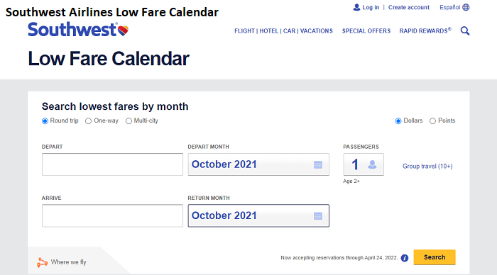 Southwest Low Fare Calendar 2022 2023 Book A Flight 2022 